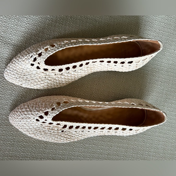 Souliers Sezanne Low Anya Ballerina Flats Ivory  Size 10 IT 41 - Picture 1 of 7